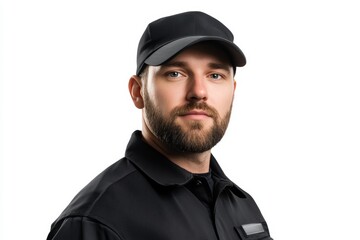 A man wearing a black hat