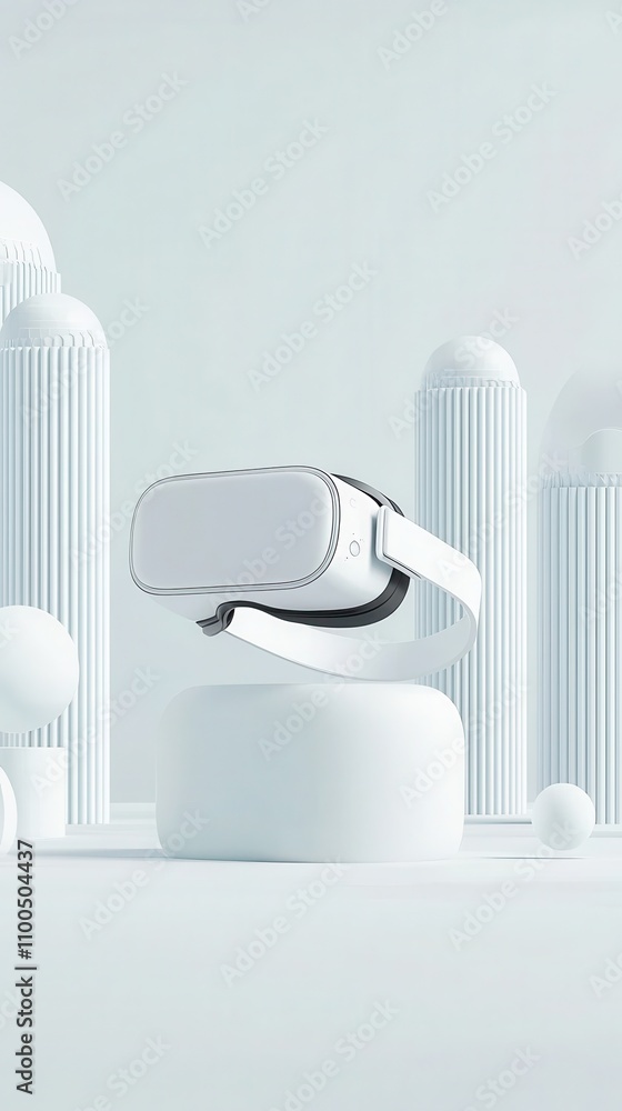 Poster innovative virtual reality experience modern minimalist setting digital art concept futuristic envir