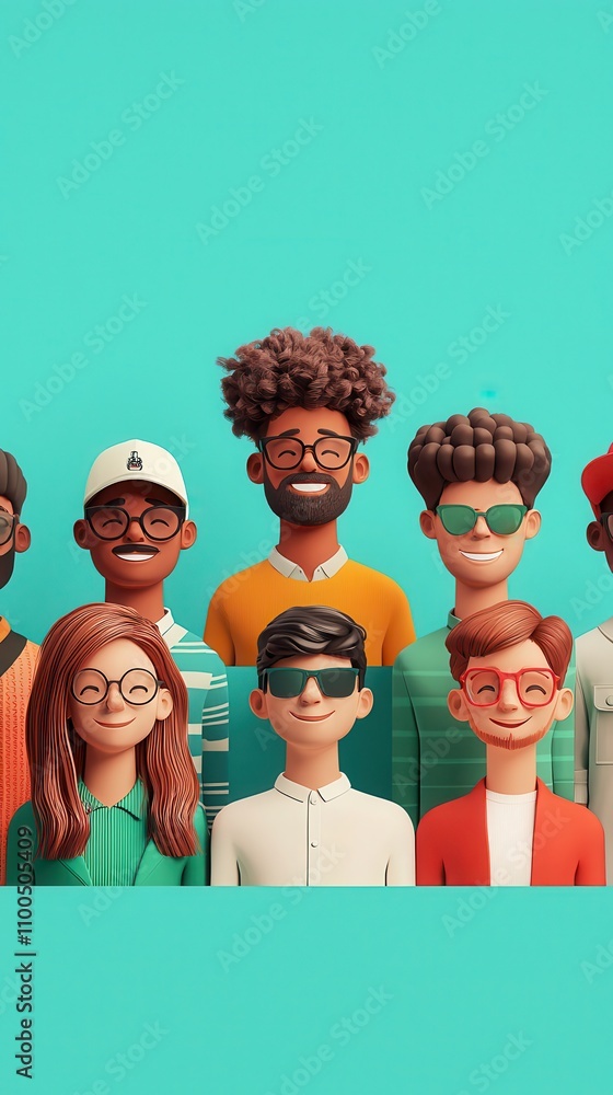 Poster virtual avatars of diverse students interacting in an online classroom digital space educational con
