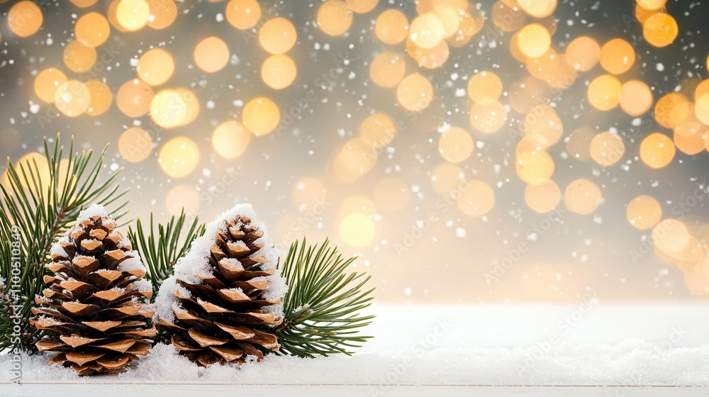 Poster pine cones on snow - optimized text