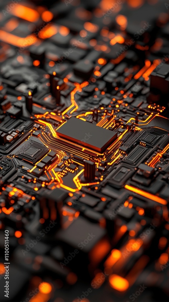 Poster innovative ai-driven personalized learning experience digital circuitry abstract art tech environmen