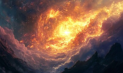 A mystical ley line nexus where powerful elemental energies converge