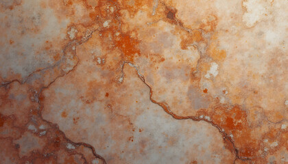 Naklejka premium Close-up of a textured marble surface with orange and white patterns