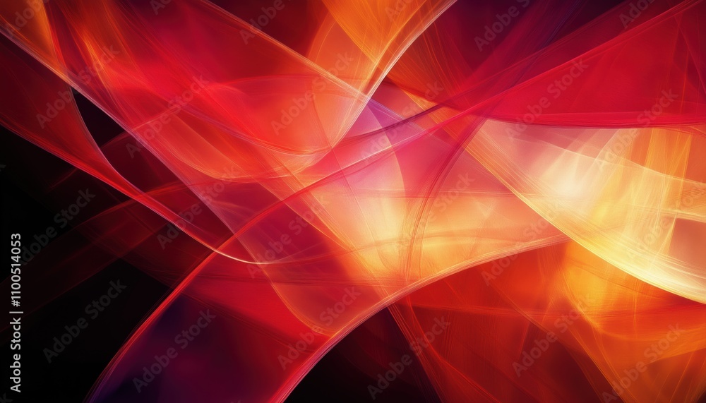 Poster vibrant abstract shape in shades of red and orange with the initial s - a colorful and eye-catching 