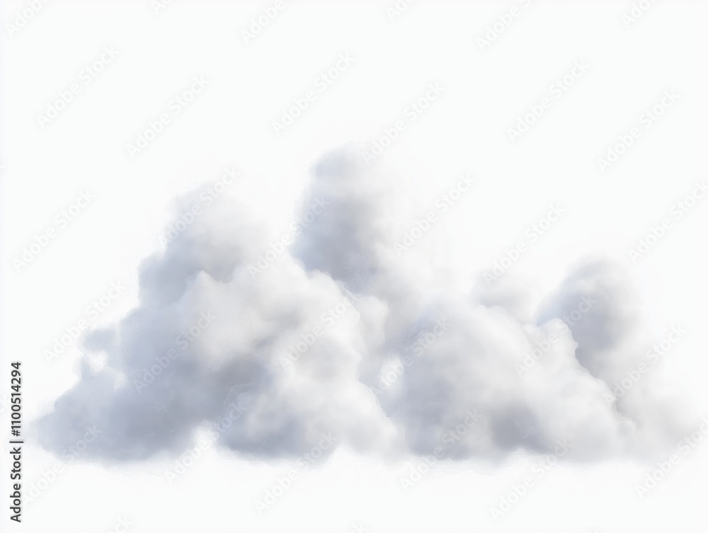 Poster white fluffy clouds render on transparent background. realistic cloudscape for overlay effect. cloud
