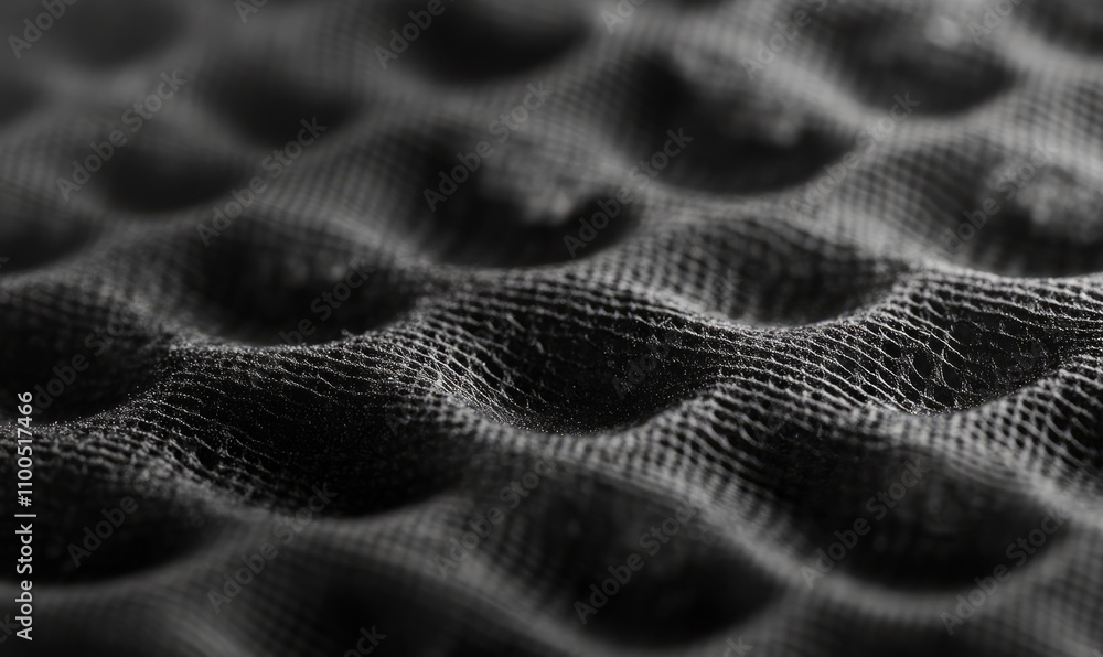 Poster extreme close-up of a dust filter surface, revealing the texture and pattern formed by trapped dust 