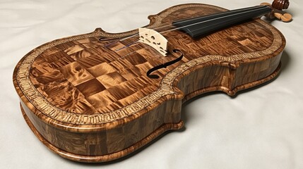 Obraz premium Exquisitely Crafted Violin with Intricate Wood Inlay