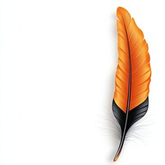 a minimalist feather quill vector, isolated on white background