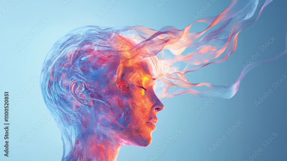 Poster digital brain illustrates intricate ai wiring and neural connections in a vibrant visualization of t