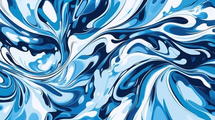 Obraz premium Abstract swirling design in shades of blue and white. Fluid, dynamic artwork perfect for backgrounds or design projects.