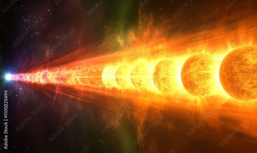 Poster composite image showing the spectrum of solar radiation from ultraviolet to infrared wavelengths