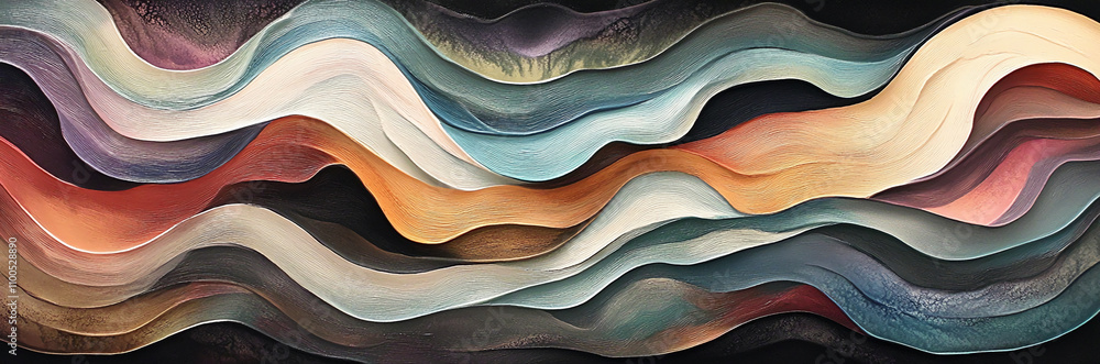 Leinwandbilder abstract wave pattern artwork showcasing smooth curves and soft colors with a modern aesthetic