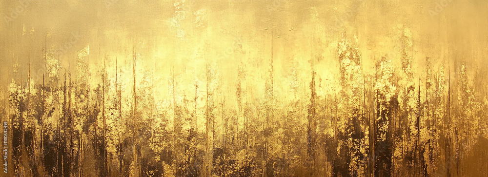 Poster Abstract golden landscape with textured patterns creating a warm and atmospheric effect