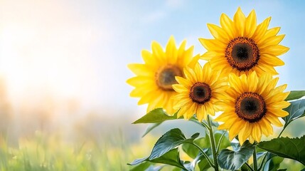 Obraz premium Vibrant Sunflowers in Expressionist Watercolor Style with Textured Brushstrokes