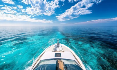 Luxury Yacht on Crystal Clear Water for Vacation Vibes
