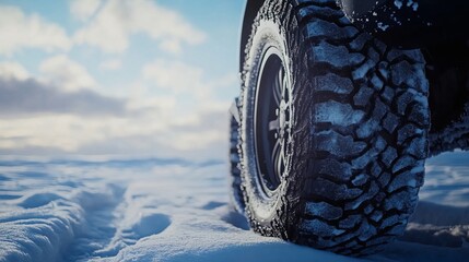 Winter tires for cars on snow-covered tires.