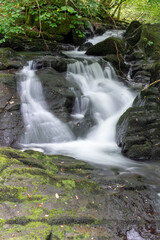 Long exposure of a waterfall at Watersmeet in Exmoor National Park