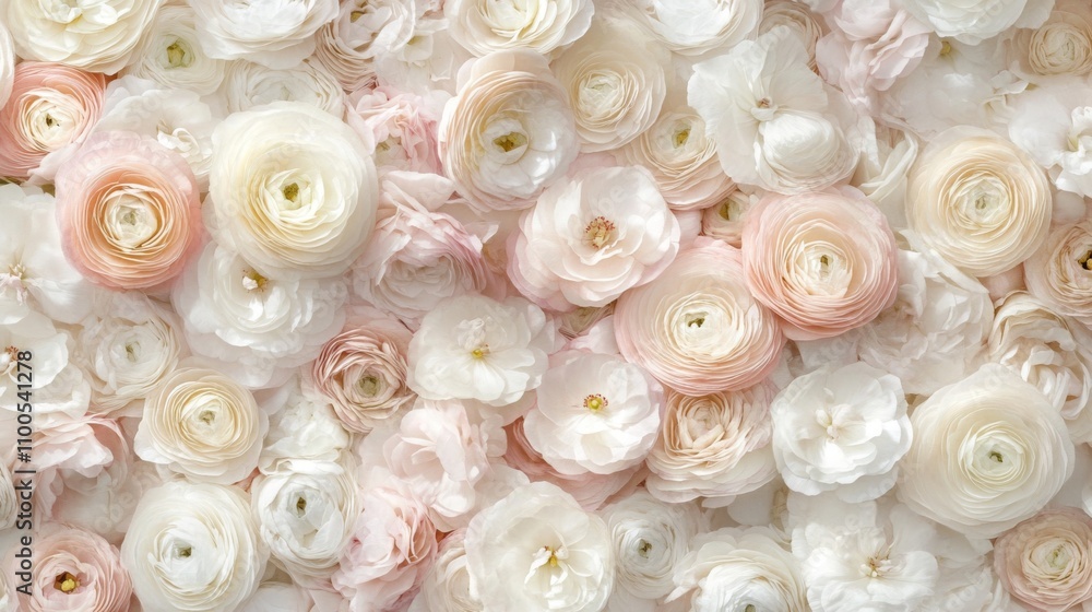 Poster fresh flowers are arranged in a stunning display featuring soft pastels and delicate blooms. this vi