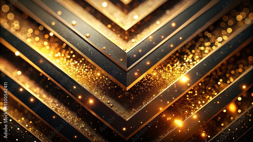 Poster abstract design with dark background and golden diagonal lines creating a dazzling sparkle effect fo
