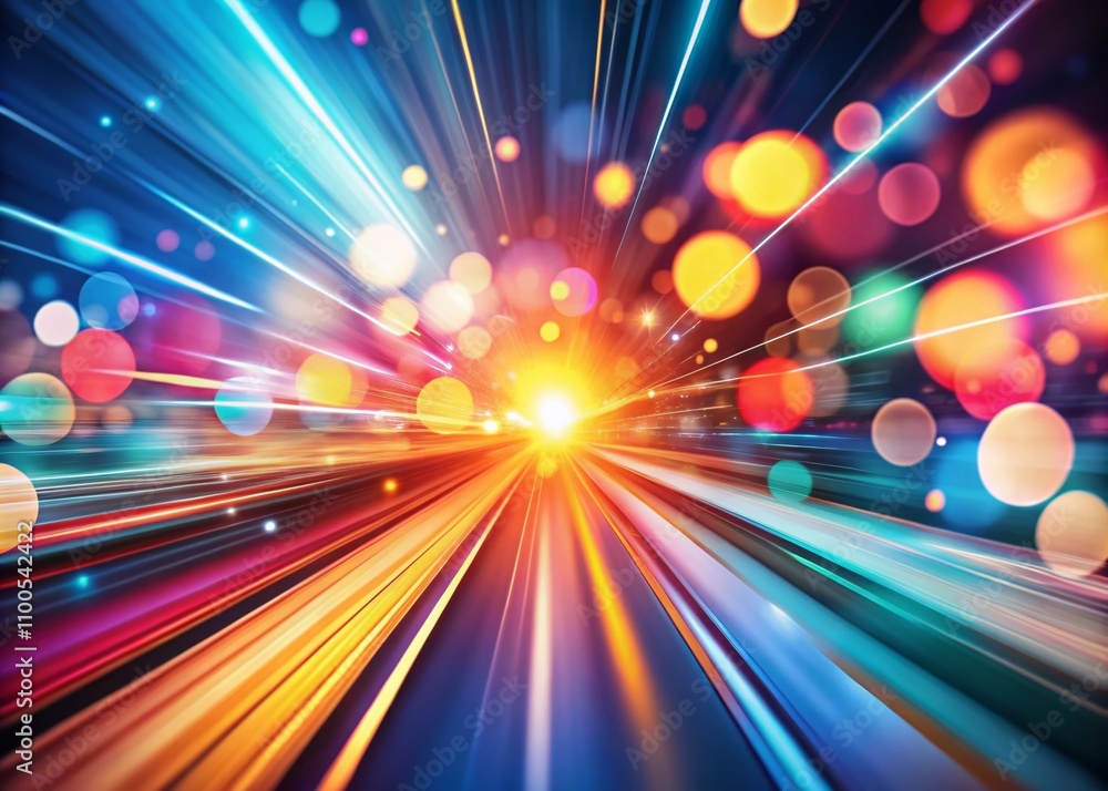 Poster abstract digital background featuring blurred speed lines and glowing light effects for modern desig
