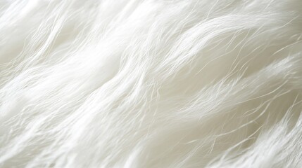 Fototapeta premium Close-up of White Fur with Gentle Waves and Soft Texture