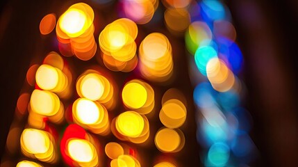 Fototapeta premium Abstract Blurred Lights in Orange, Yellow, and Blue