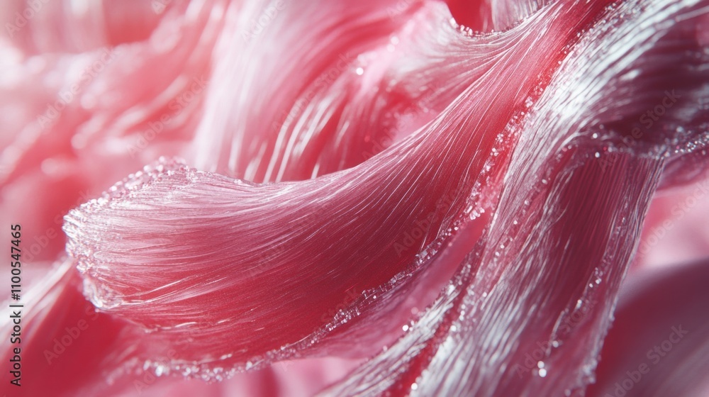 Poster Mesmerizing Close-Up of Pink Abstract Texture with Elegant Curves and Shimmering Highlights