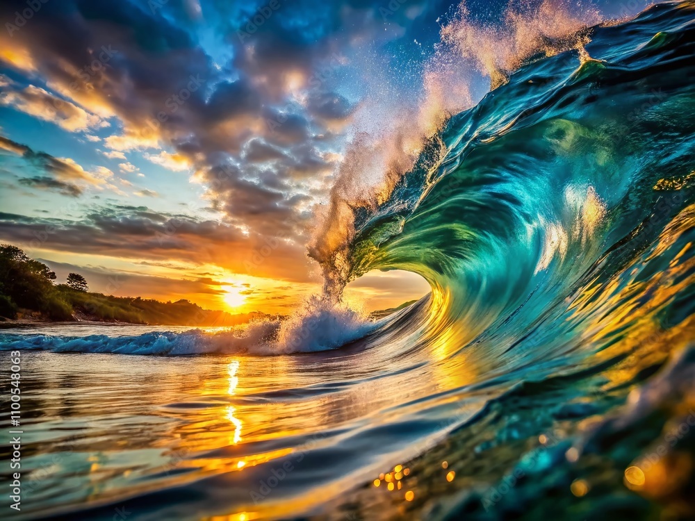 Poster abstract wavy water ocean background with dynamic splashes of waves capturing the essence of fluid m