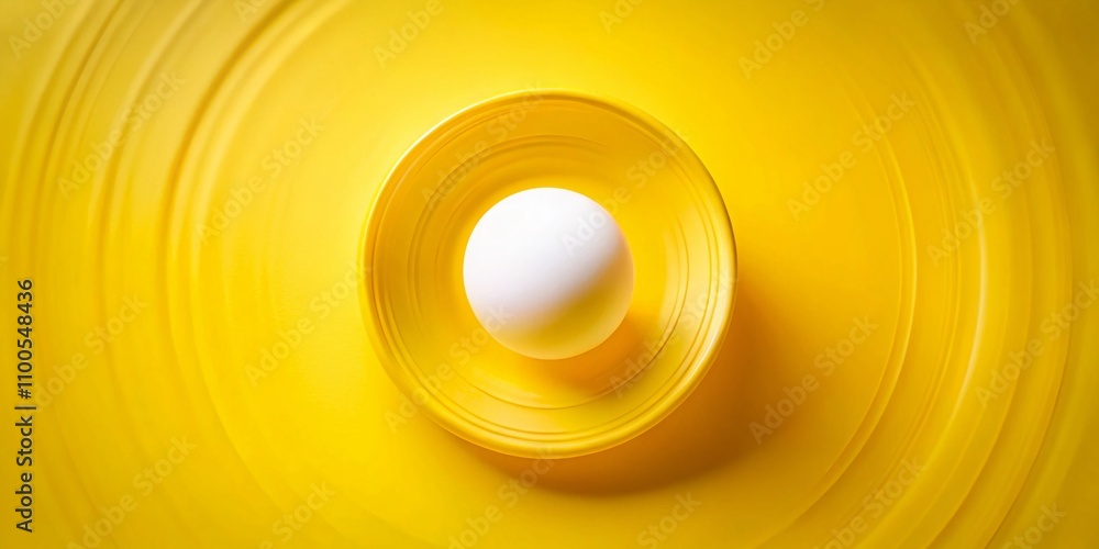 Poster abstract yellow background with a white circle in tilt-shift photography style for modern art and de