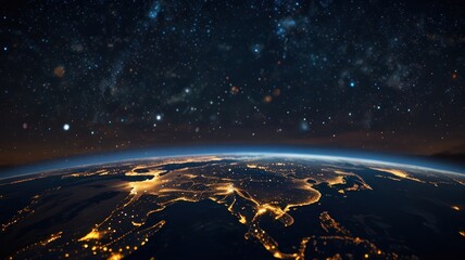 Obraz premium Earth at Night from Space