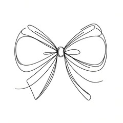 Naklejka premium Minimalist bow drawing in black on white background
