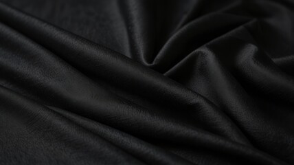 Draped black fabric with subtle texture and folds.