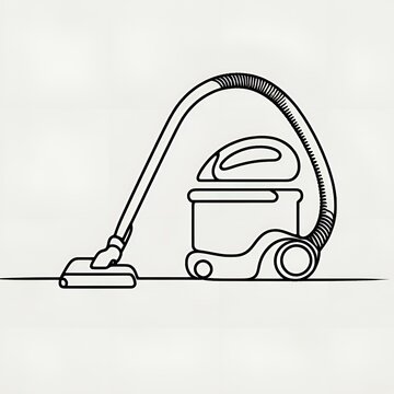 recommend clip art: Vacuum cleaner in continuous line art style