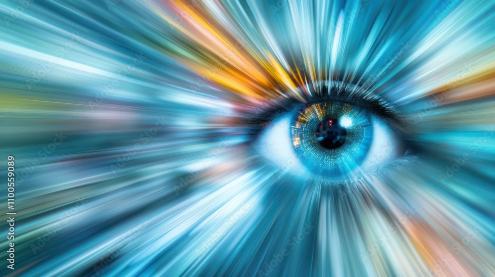 Poster a blur concept embodies the future of technology within cyber security with an abstract representati