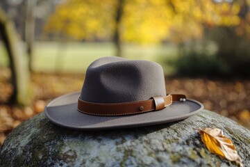 unisex wide brimmed fedora and belt