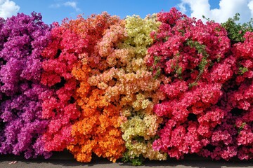 Vibrant bougainvillea blooms in sunlight