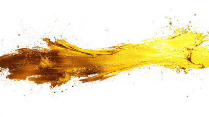 A clean white poster features a large abstract brushstroke in gold, symbolizing creativity and passion, with ample room for quotes or motivational messages