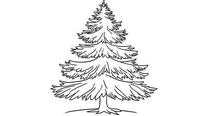 Obraz premium A playful and simple pine tree illustration for a coloring page.