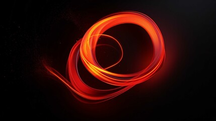 Futuristic Red Fractal Art Design with Flame Waves and Energetic Lines on Black Background