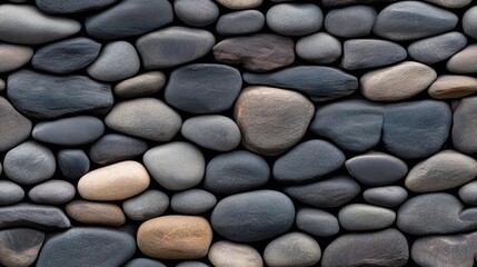 Detailed view of a seamless wall texture showcasing large rocks in shades of dark grey and brown, demonstrating high resolution and realism SEAMLESS PATTERN