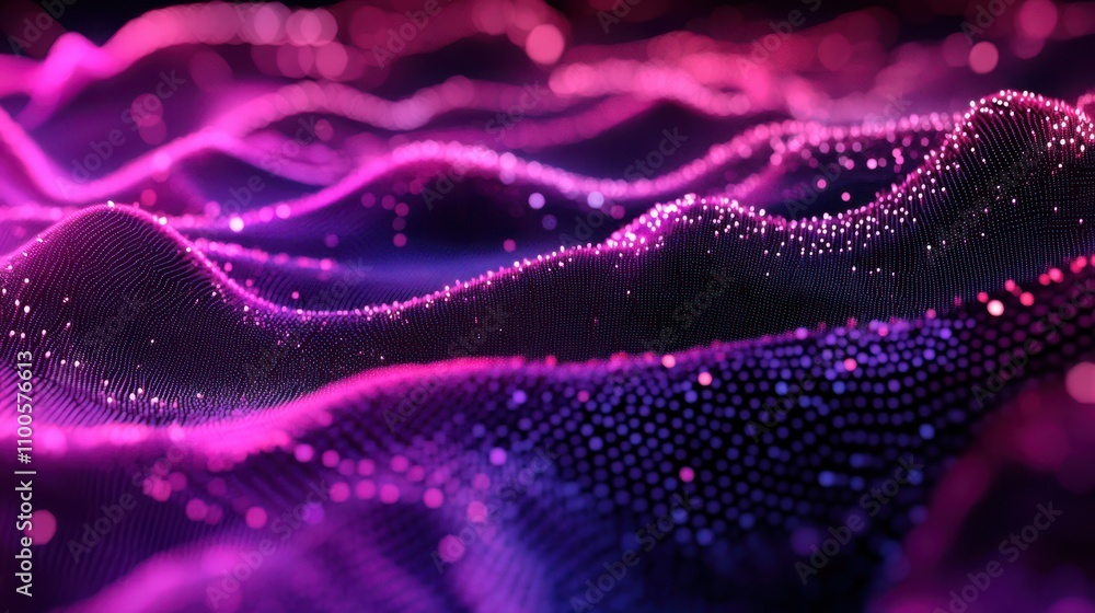 Poster future wave. abstract technology background. 3d visualization of big data. analytical presentation. 