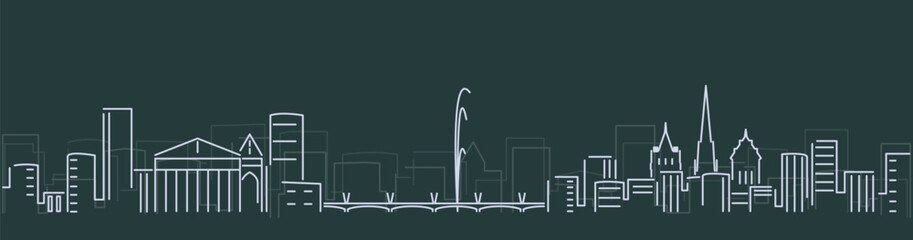 Geneva Simple Lines Skyline on Dark Background