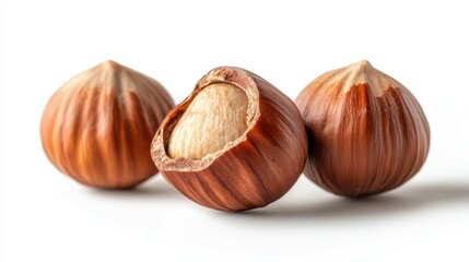 hazelnut isolated on white background, full depth of field