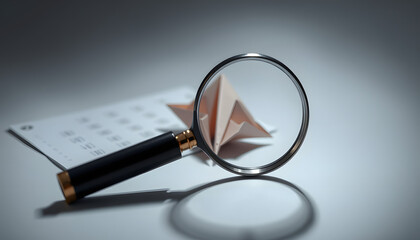 Fototapeta premium Business Fraud Investigation With Magnifying Glass isolated with white highlights, png