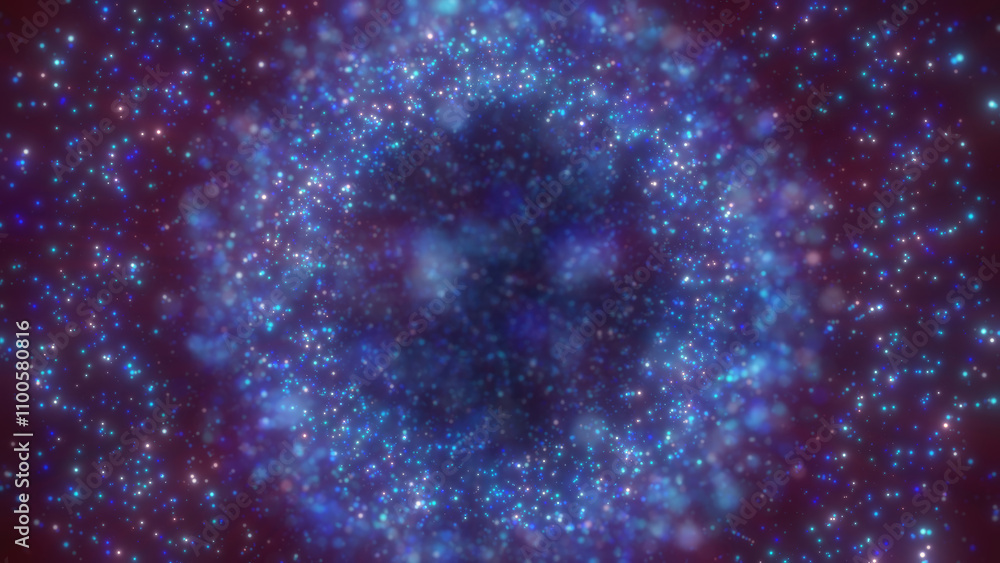 Aufkleber abstract background with shimmering blue lights and particles creating a dreamy, cosmic atmosphere. 