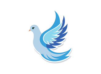 Fototapeta premium Blue Dove Illustration: Elegant Symbol of Peace and Freedom