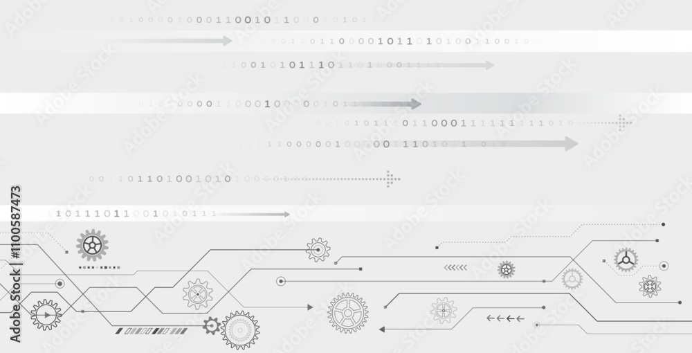 Fototapete abstract high-tech communication for presentation or banner. sci-fi grey background with different t