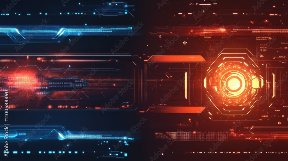 Poster stock banners with ai text and futuristic elements are available in many formats