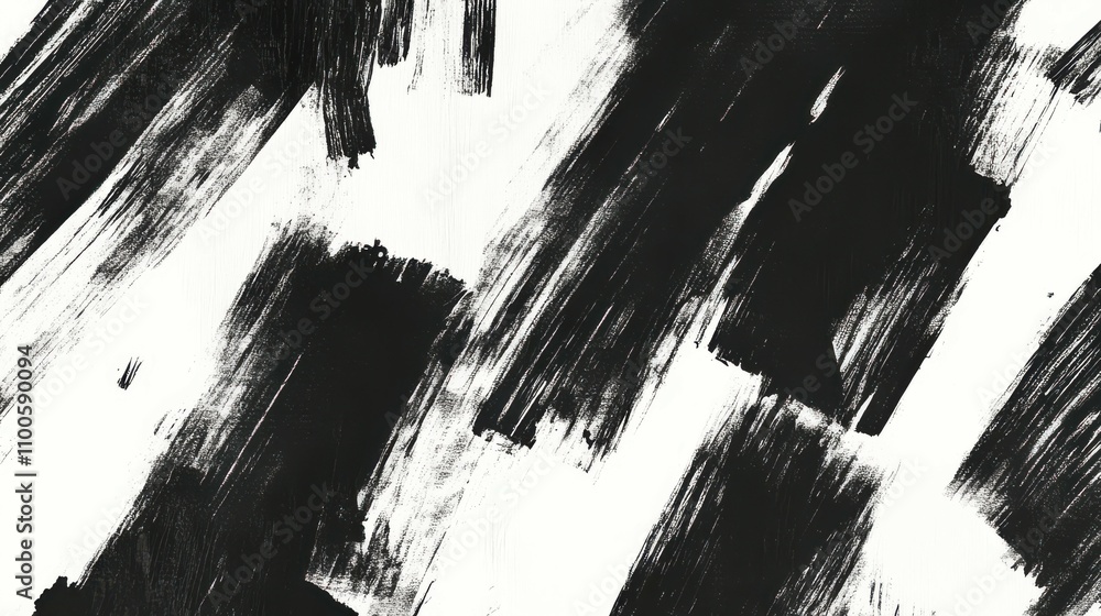 Aufkleber the composition showcases striking bold brush strokes in black and white, creating a dynamic seamles