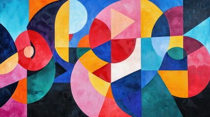 Fototapeta premium The shapes are vibrant and creative with bold colors dynamic arrangements striking patterns abstract, art, artwork, angles, balance, and boldness